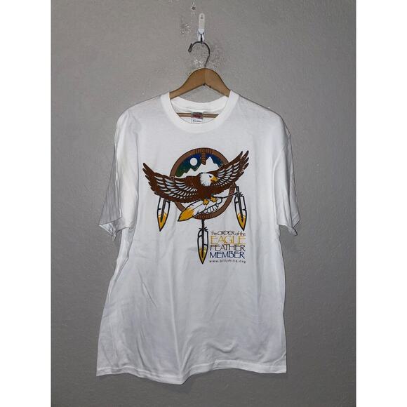 Vintage Eagle Shirt The Order Of The Eagle Billy Mills Shirt Native American XL - Picture 1 of 10
